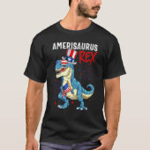 T-shirt Amerisaurus Dinosaur Rex Boy Kids Firework 4e (Devant)