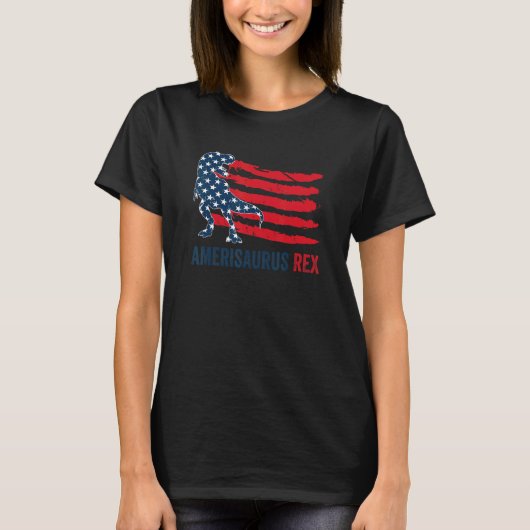 T-shirt Amerisaurus Rex America Dinosaur Rex 4e De J (Devant)