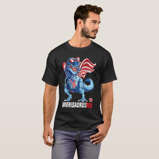 T-shirt Amerisaurus Rex Independence Day (Devant entier)