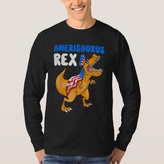 T-shirt Amerisaurus Rex Independence Usa America 4Th Of Ju (Devant)