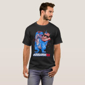 T-shirt Amerisaurus T-rex USA Flag Kids Funny 4th Of July  (Devant entier)