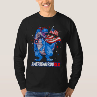 T-shirt Amerisaurus T-rex USA Flag Kids Funny 4th Of July 