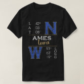 T-shirt Ames iowa Latitude et Longitude (Design devant)