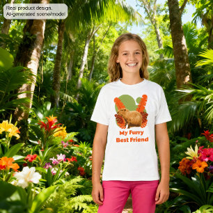 T-shirt Ami à Fourrure Capybara Animal Tropical