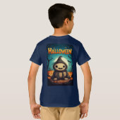 T-shirt Ami Citrouille dans un Patch d'Halloween (Dos entier)