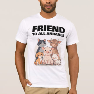 T-SHIRT AMI DE TOUS LES ANIMAUX VÉGAN 