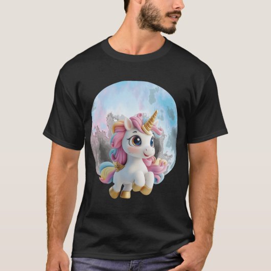 T-shirt ami garçon Licorne de ciel (Devant)