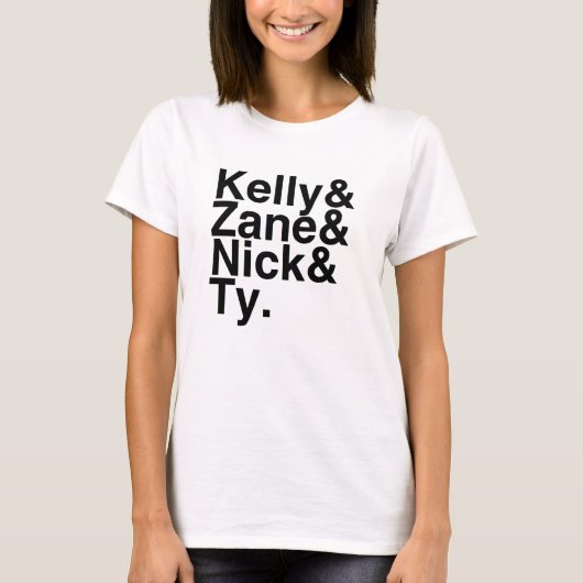 T-shirt Ami Kelly, Zane, Nick, Ty de livre (Devant)