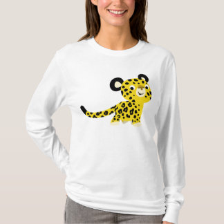 T-shirt amical de femmes de léopard de bande