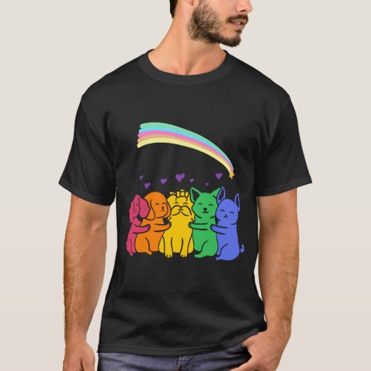 T-shirt amis arc-en-ciel (Devant)