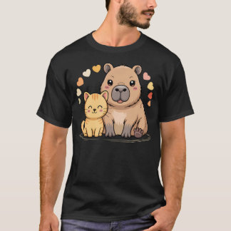 T-shirt Amis Chats Mignons et Capybaras Amoureux des Anima
