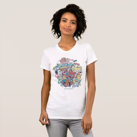 T-shirt AMIS™ | Collage de dessin (Devant entier)