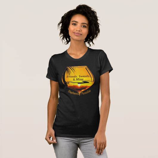 T-shirt Amis, couchers de soleil et vin 2441 (Devant entier)