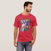 T-shirt Amis de doodle de jeu ami (Devant entier)