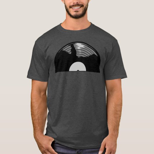 T-shirt Amis de la musique de disque vinyle moitié (Devant)