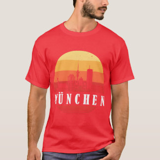 T-shirt Amis de la skyline rétro de Munich