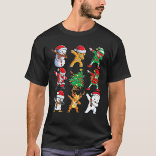 T-shirt Amis de lutin de Santa Dabbing Noël Garçons Filles