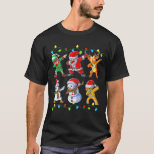 T-shirt Amis de lutin de Santa Dabbing Noël Garçons Filles