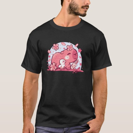 T-shirt Amis de printemps rose (Devant)