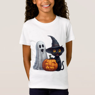 T-Shirt Amis d'Halloween avec citrouille et chat noir 🎃
