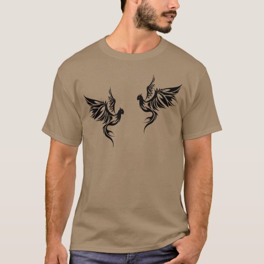 T-shirt Amis d'oiseaux stylisés (Devant)
