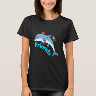 T-shirt Amis Dolphin Octopus Cheval De Mer Et Crabe Amis