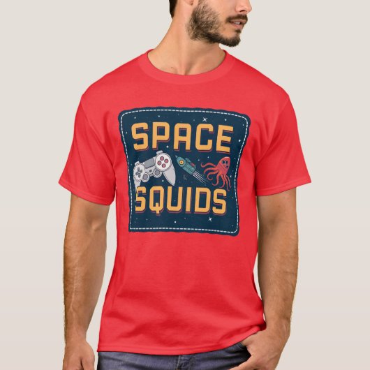 T-shirt Amis du jeu vidéo rétro Space Squids (Devant)