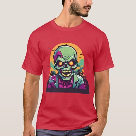 T-shirt amis effrayants de zombie (Devant)