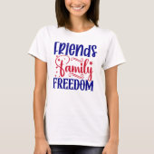 T-shirt Amis Famille Liberté Femmes (Devant)