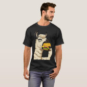 T-shirt Amis lama mangeant des cheeseburgers (Devant entier)