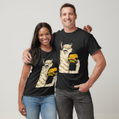 T-shirt Amis lama mangeant des cheeseburgers (Unisexe)