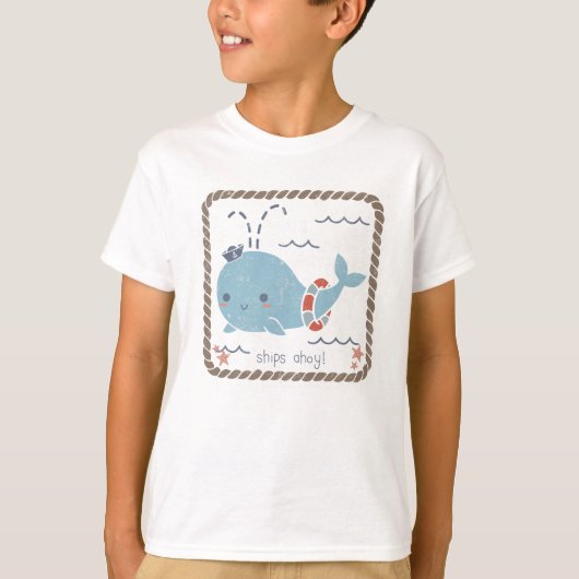 T-shirt Amis nautiques - Baleine (Devant)