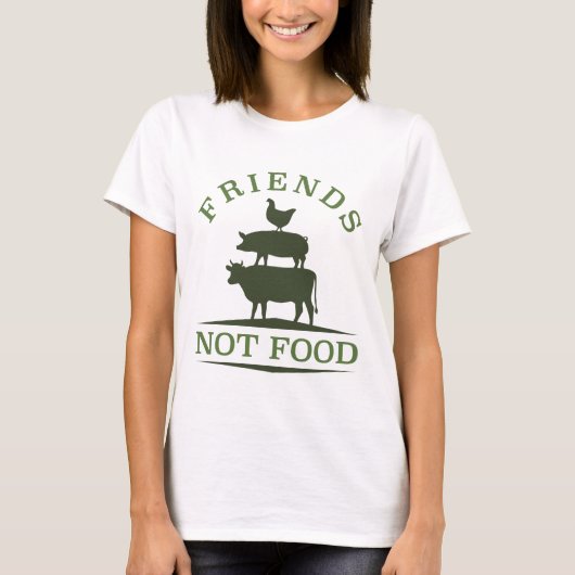 T-shirt Amis pas de nourriture (Devant)