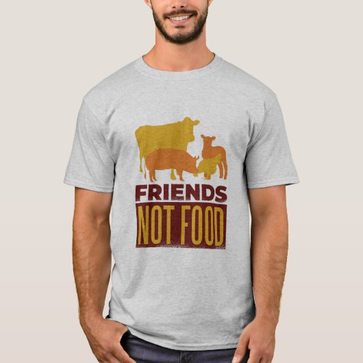 T-shirt Amis pas de nourriture Animaux de ferme (Devant)