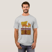 T-shirt Amis pas de nourriture Animaux de ferme (Devant entier)