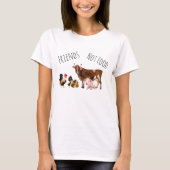 T-shirt Amis Pas Nourriture Cow Coq Rooster Vegan (Devant)
