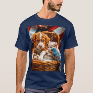 T-shirt Amis rouges, blancs et bleus