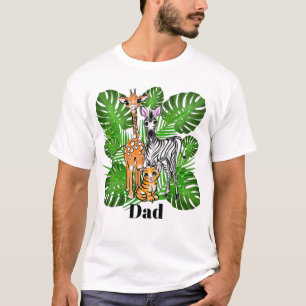 T-shirt Amis Safari Giraffe Zebra Tiger jungle Papa