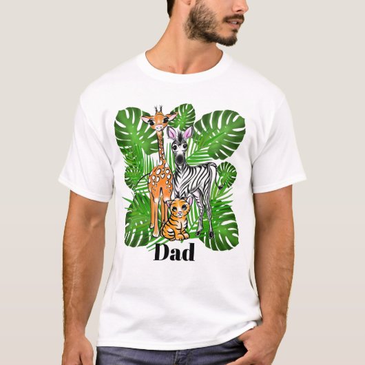 T-shirt Amis Safari Giraffe Zebra Tiger jungle Papa (Devant)