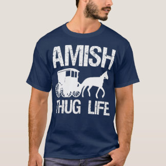 T-shirt Amish Thug Avec Cheval Buggy Gangster