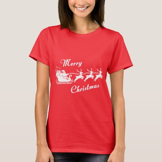 T-shirt Amita - Santa Sleigh Christmas Design (Devant)