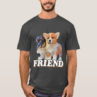 T-shirt Amitié chien amoureux des chiens idée cadeau ami d