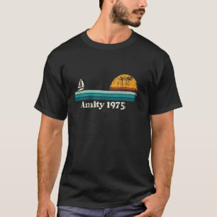 T-shirt Amity vintage 1975 Sunset Retro Sailboat Sunrise S