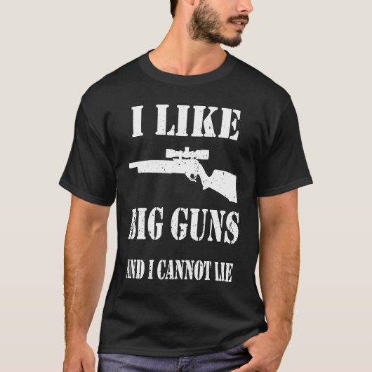 T-shirt Ammo Gun I like big guns saying 2 (Devant)
