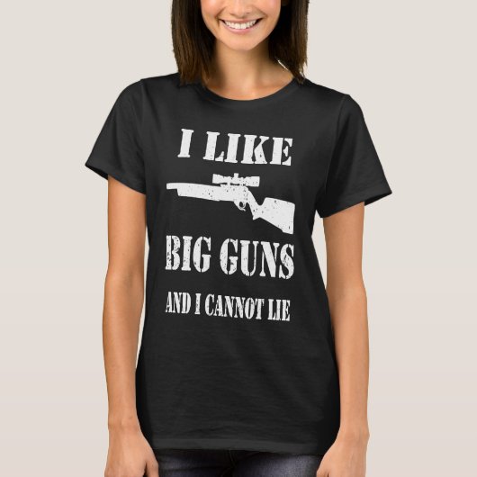 T-shirt Ammo Gun I like big guns saying 2 (Devant)