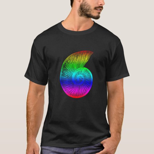 T-shirt Ammonite coloré Rainbow Fossil (Devant)