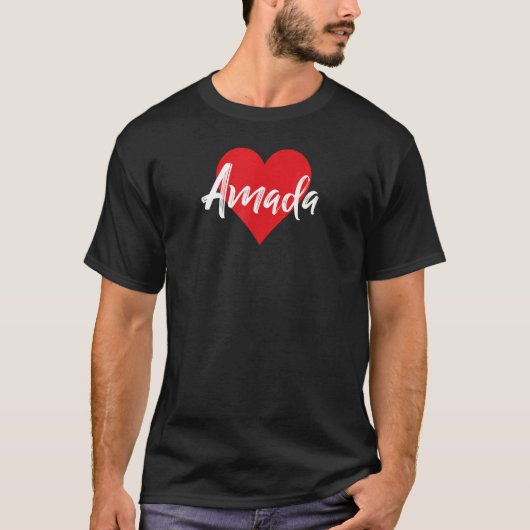 T-shirt Amo A Amada Primer Nombre Yo Corazón (Devant)