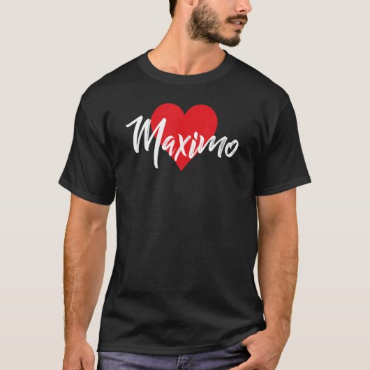 T-shirt Amo A Maximo Primer Nombre Yo Corazón (Devant)
