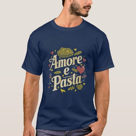 T-shirt Amore e Pasta (Amour et pâtes) (Devant)
