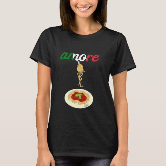 T-shirt Amore Italien Spaghetti Lover Pasta Noodles Aimer  (Devant)